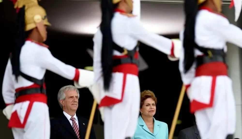 Brasilia, Brasil. El presidente Vázquez y Dilma Rousseff en la visita oficial al Palacio de Planalto