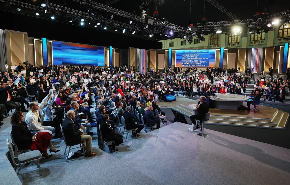 Vladimir Putin en la conferencia de este jueves
