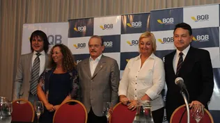 Vocero del grupo Buquebus, Claudio Merelas, secretaria de Turismo de Rio Grande do Sul, Abigail Pereira, gobernador de Rio Grande do Sul, Tarso Genro, ministra de Turismo, Liliam Kechichian, secretario de turismo de Porto Alegre, Luiz Fernando Schreiner Moraes