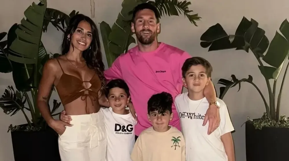Messi, feliz y en familia