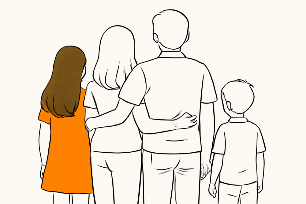 Niña primogénita con un hermano menor