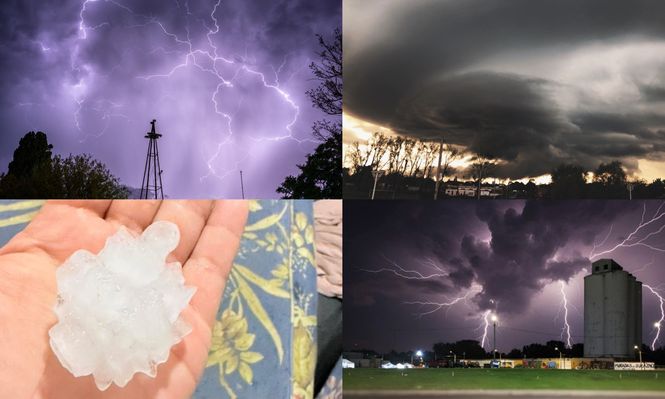 Caída de granizo, lluvias e intensa actividad eléctrica: las imágenes del temporal de este fin de semana