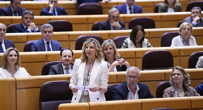 Alicia García, portavoz del PP en el Senado, durante un pleno