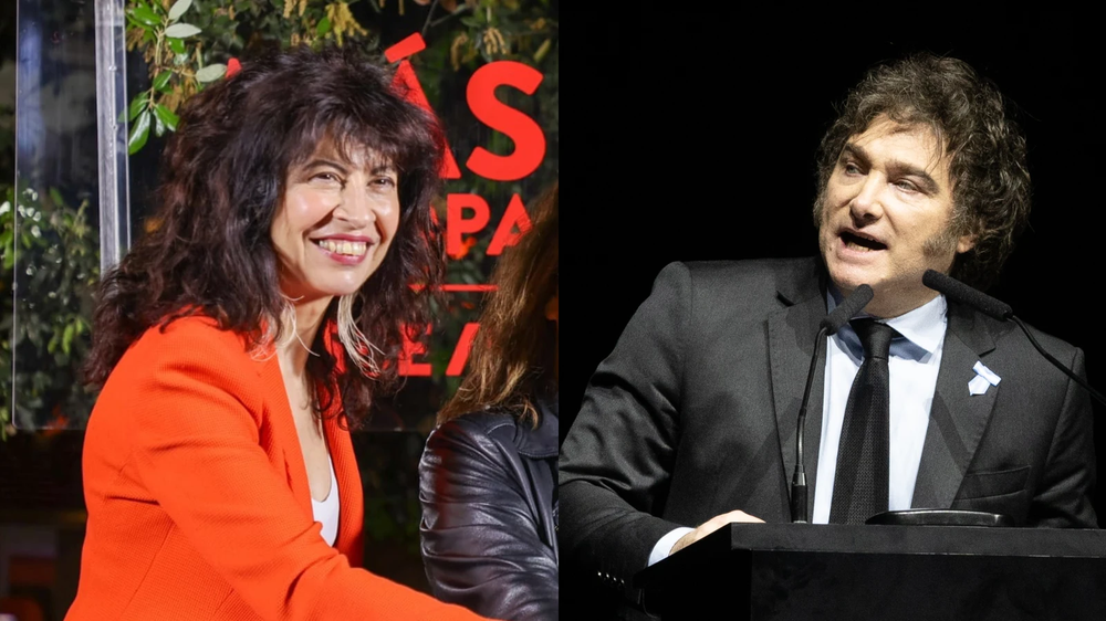 La ministra de Igualdad, Ana Redondo, y el presidente argentino, Javier Milei