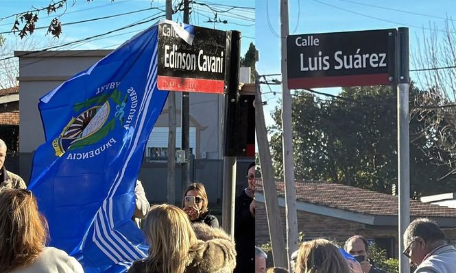 Homenaje a Suárez y Cavani