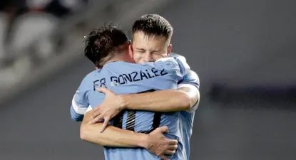 Franco González y Matías Abaldo con la selección sub 20 de Uruguay