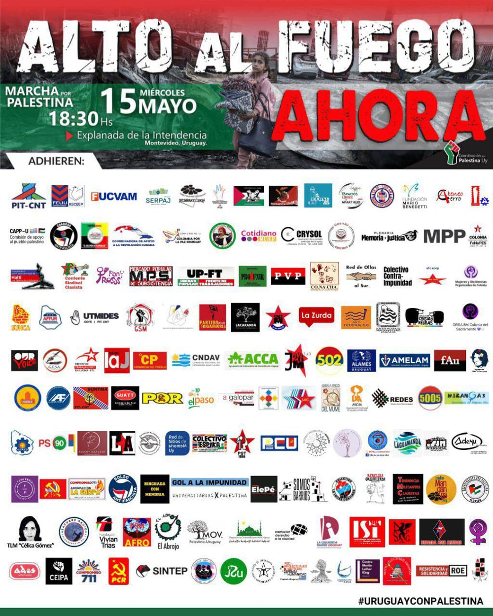 Bolso Antifascista en la convocatoria a la Marcha por Palestina