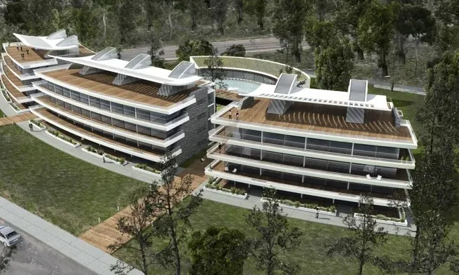 Render de la fachada del edificio