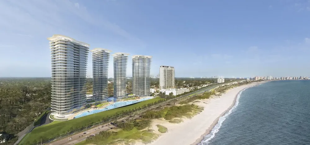 Render del proyecto completo; el Fendi Château inauguró dos de sus cuatro torres