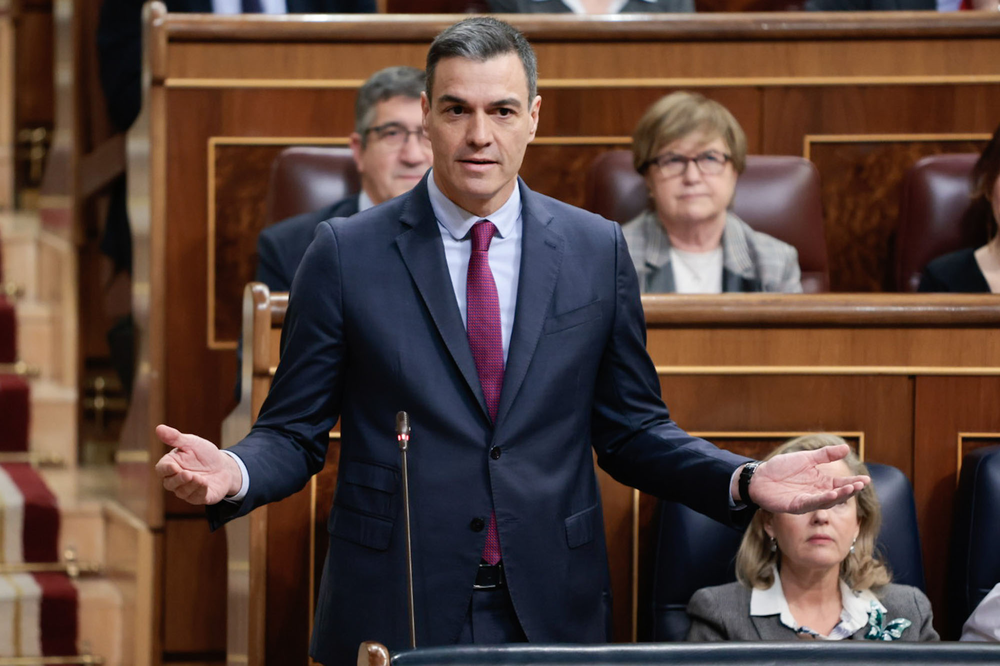 Pedro Sánchez, presidente del Gobierno español, en el Congreso.