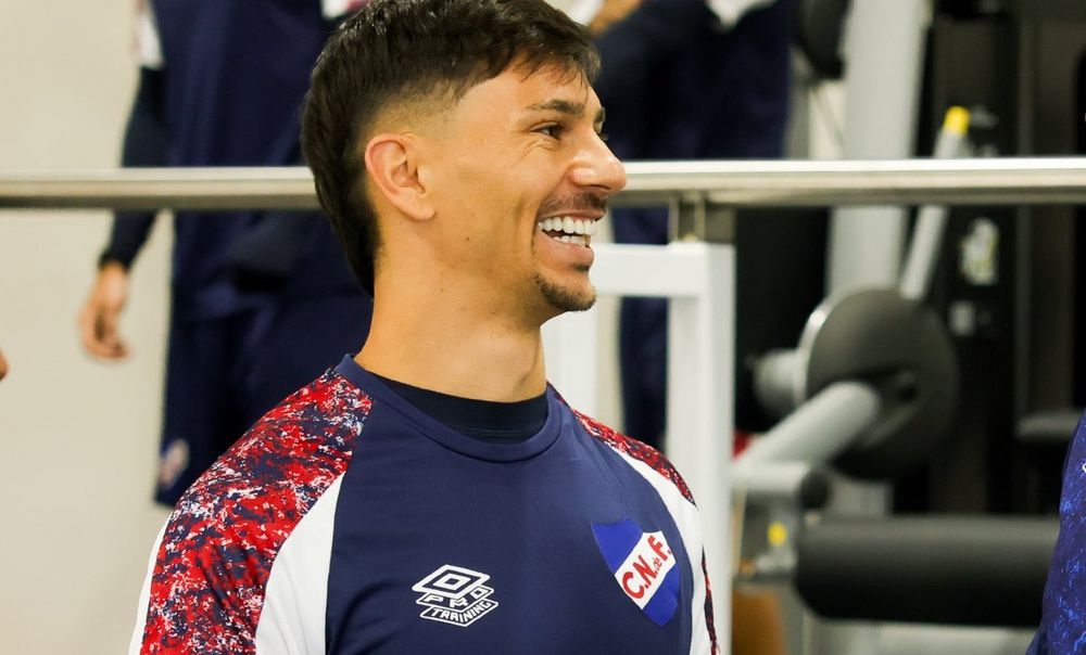 Maximiliano Silvera en su primer día como jugador de Nacional