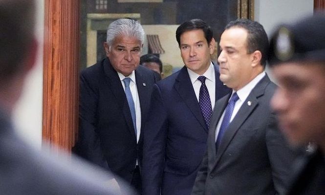 La reunión entre el presidente de Panamá, José Raúl Mulino, y el secretario de Estado de Estados Unidos, Marco Rubio, se llevó a cabo en el palacio presidencial en Ciudad de Panamá.