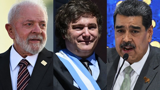 Lula da Silva, Javier Milei y Nicolás Maduro