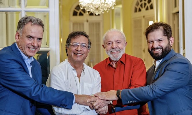 Orsi, Lula, Pedro Sánchez, Boric y Petro se juntan y propondrán iniciativa global en defensa de la democracia, los derechos humanos y la justicia social