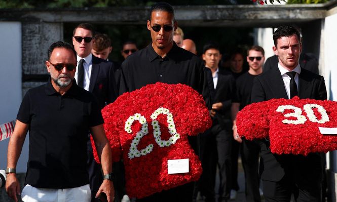 Las conmoverodas imágenes del funeral de Diogo Jota y su hermano André Silva