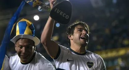 Lodeiro y la celebración del título de Boca Juniors