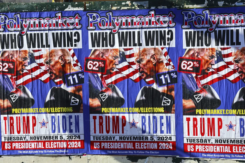 Carteles de Polymarket. AP.webp