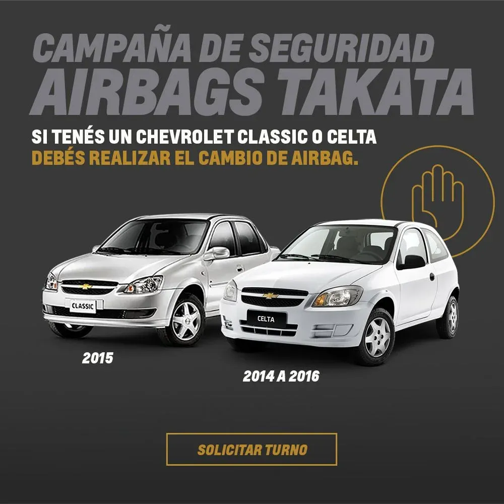 General Motors Uruguay continúa su campaña de llamado a revisión a los conductores de las unidades Chevrolet Celta modelos 2014 a 2016 y Chevrolet Classic modelo 2015