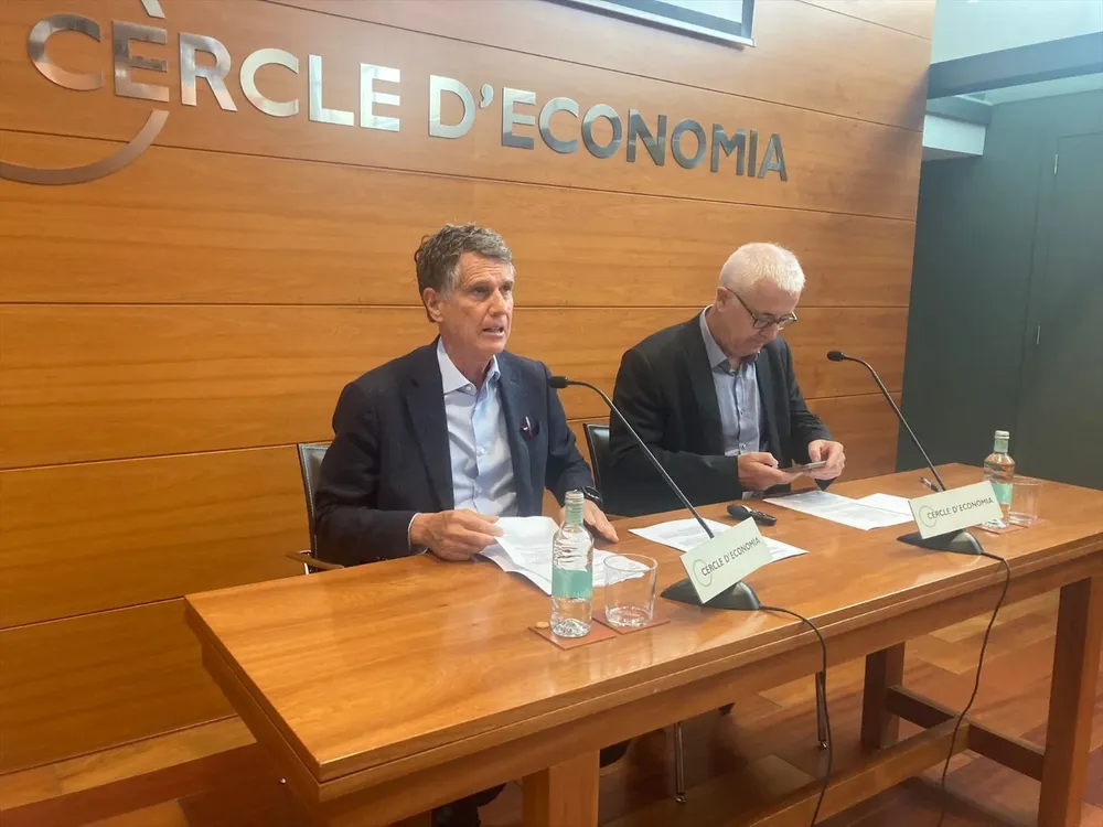 El presidente del Cercle dEconomia, Jaume Guardiola, y el director general, Miquel Nadal.