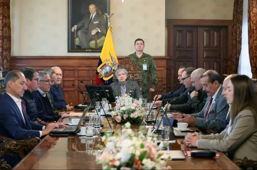 Reunión del gabinete de seguridad con el presidente ecuatoriano Guillermo Lasso donde se anunciaron los cambios de altos mandos.