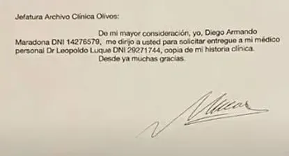 Falsificaron la firma de Maradona y la Justicia apunta contra su médico Leopoldo Luque