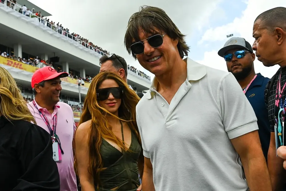 Shakira y Tom Cruise se encontraron en el Gran Premio de Miami
