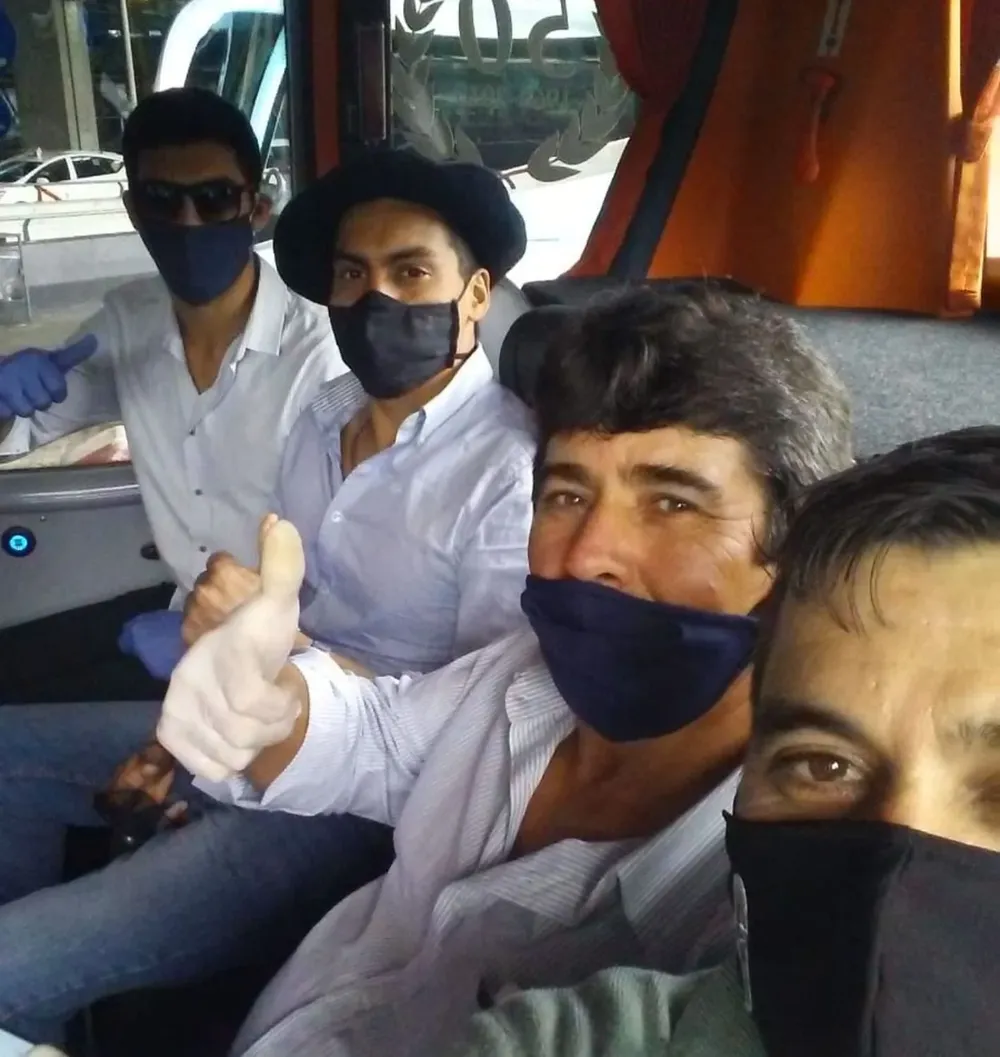 Sebastián Taborda, Nefer Leivas, Carlos Perdomo y Junior Sastre el día que llegaron a Madrid.