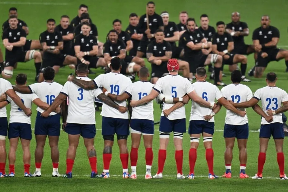 El haka de los All Blacks ante Francia