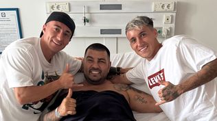 Edgardo Lasalvia, internado tras el accidente de tránsito, y la visita de Franco González y Brian González