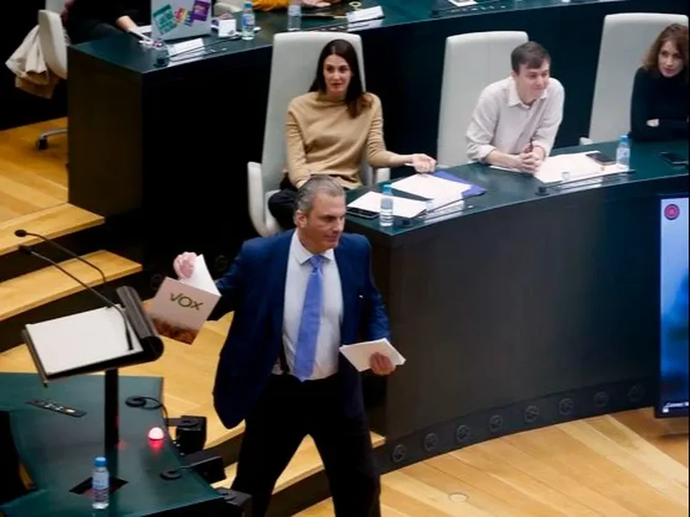 Javier Ortega Smith, tras su intervención en el Pleno