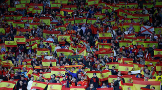 Los aficionados españoles durante el partido contra Egipto.&nbsp;