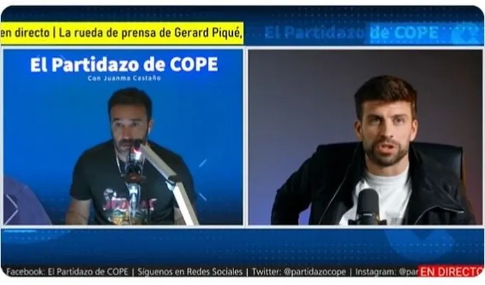 El periodista Juanma Castaño y Gerard Piqué