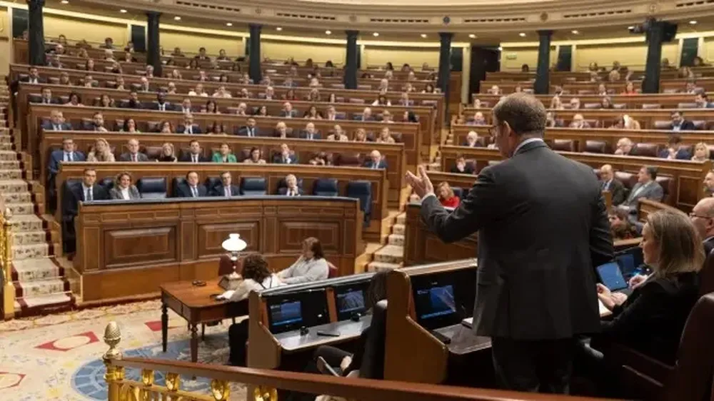 El presidente del PP, Alberto Núñez Feijóo, interpela al presidente Pedro Sánchez