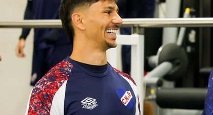 Maximiliano Silvera en su primer día como jugador de Nacional