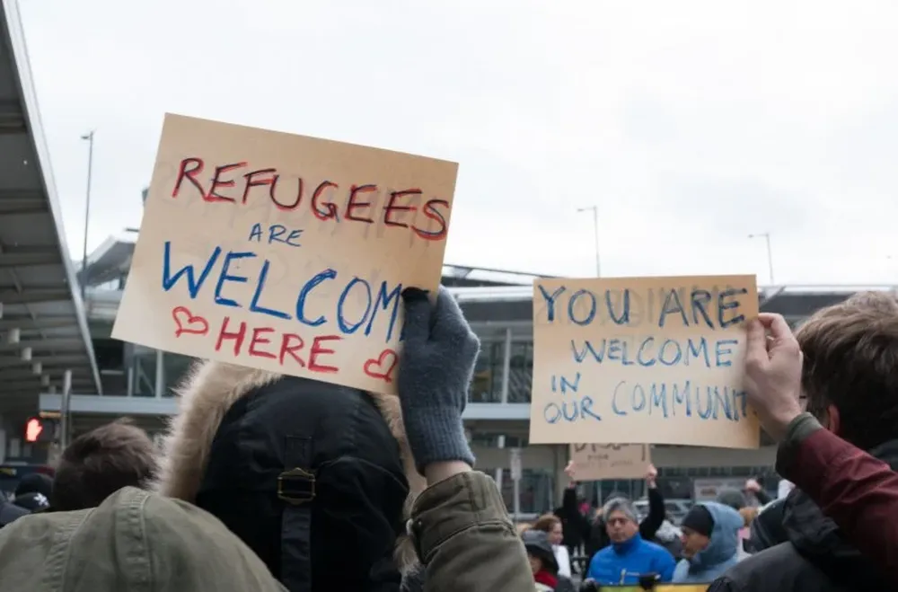 Hubo protestas frente a aeropuertos estadounidenses