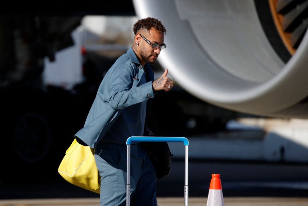 Neymar en la llegada al Newark Liberty International Airport en Newark, New Jersey, para el Mundial 2026