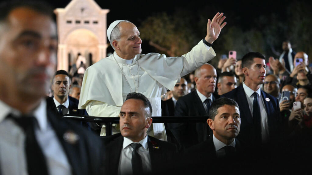 El Papa León XIV&nbsp; enun encuentro con jóvenes en la ciudad libanesa de Bkerke
