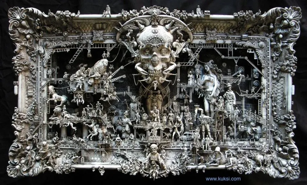 Una de las intrincadas obras del artista