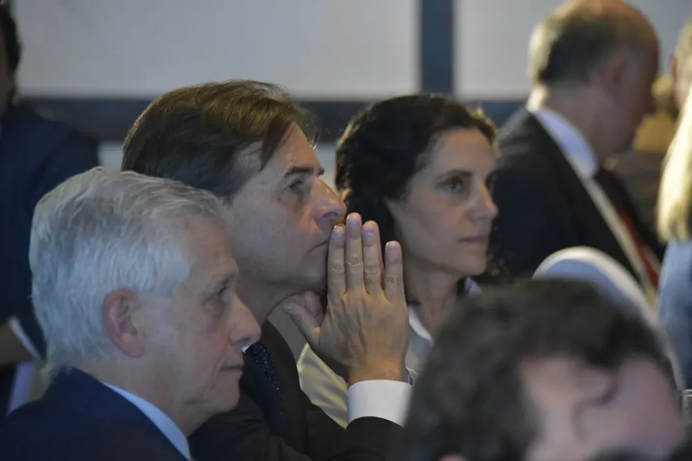 El presidente de la República, Luis Lacalle Pou, este lunes en el Club de Golf