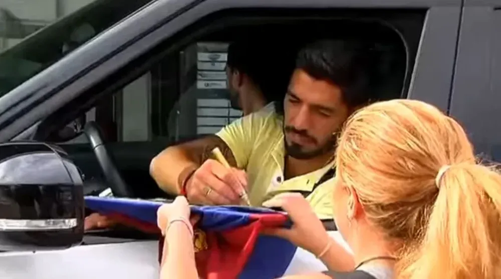 Suárez en su vuelta a Barcelona