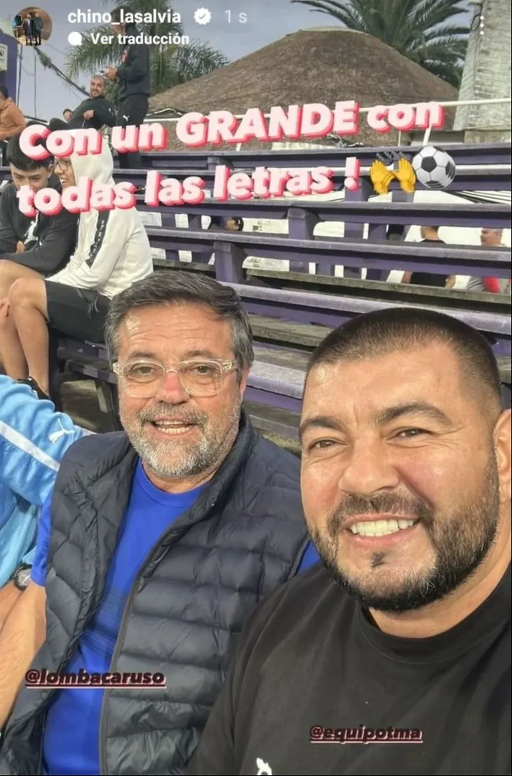 La foto que subió Edgardo Lasalvia junto a Ricardo Caruso Lombardi