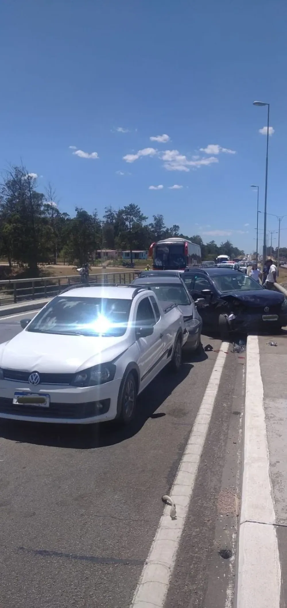 Choque en el puente de Parque del Plata de regreso a Montevideo