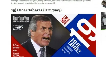 Tabárez entre los mejores 20 DT del mundo