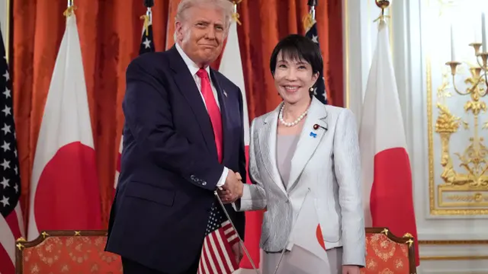 El presidente estadounidense, Donald Trump y la primera ministra japonesa, Sanae Takaichi.