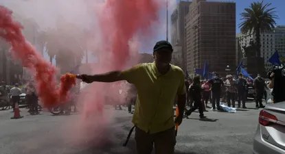 La movilización de AEBU llegó hasta la Torre Ejecutiva.