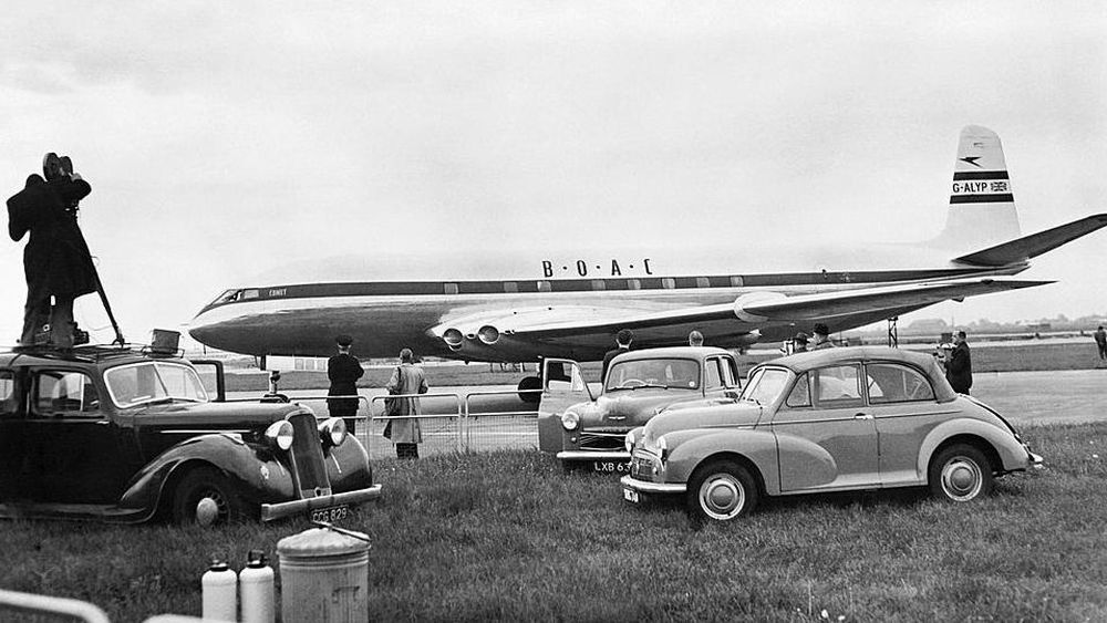 Las ventanas del Havilland Comet eran cuadradas.