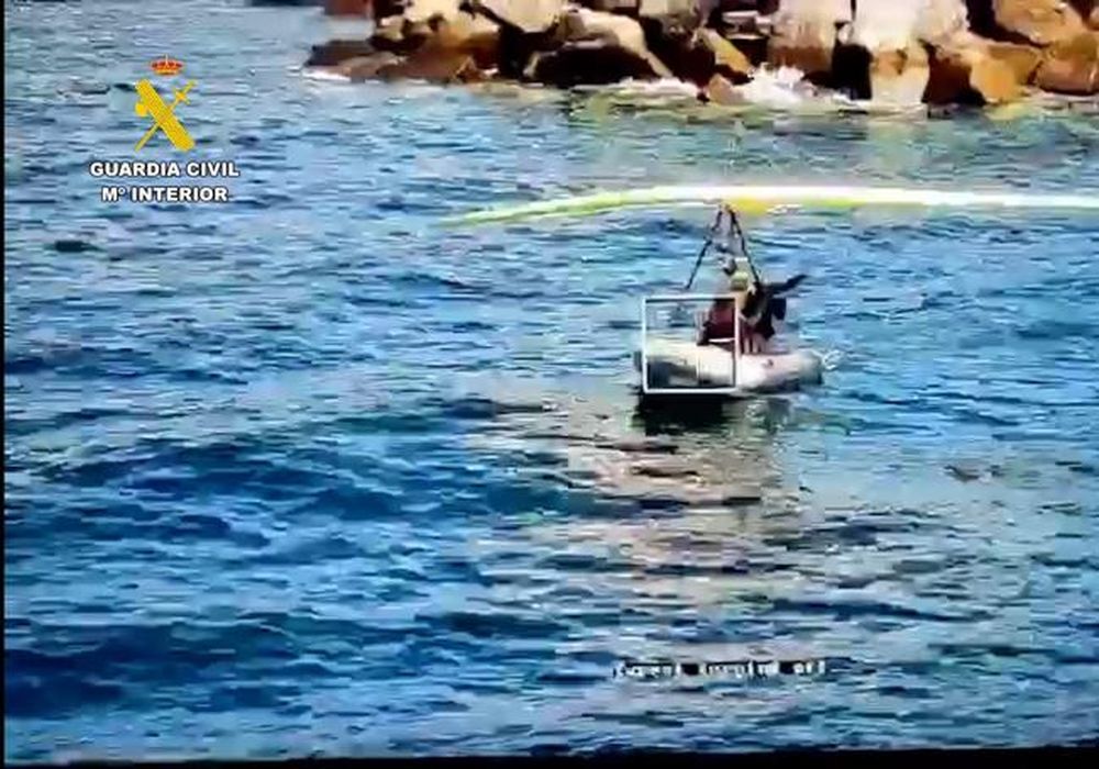 La Zodiac voladora, amerizada cerca de la Gran Canaria.&nbsp;