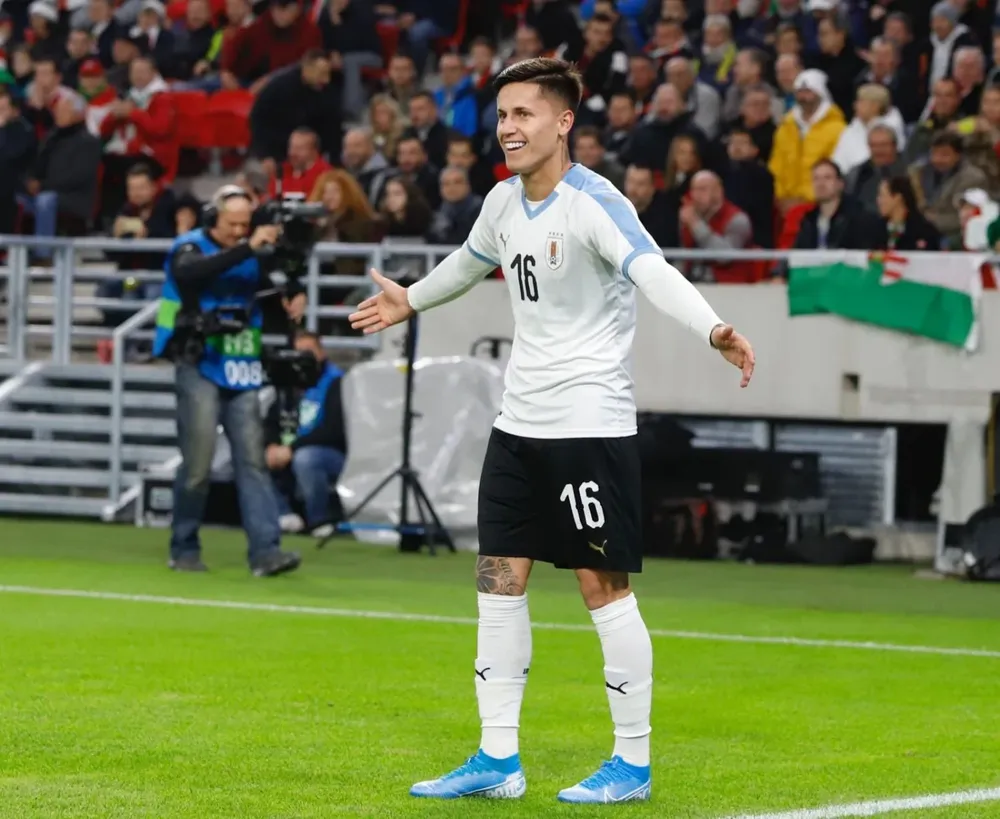 Brian Rodríguez con Uruguay