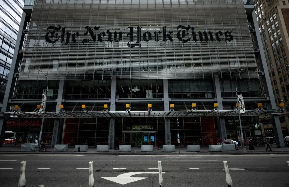 Fachada del diario The New York Times, en EEUU