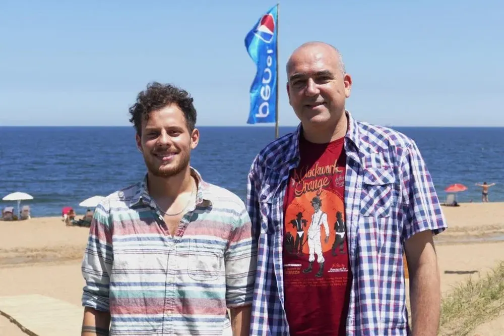 Juacko Mauad y Oscar Estévez en la presentación de El sereno en Punta del Este